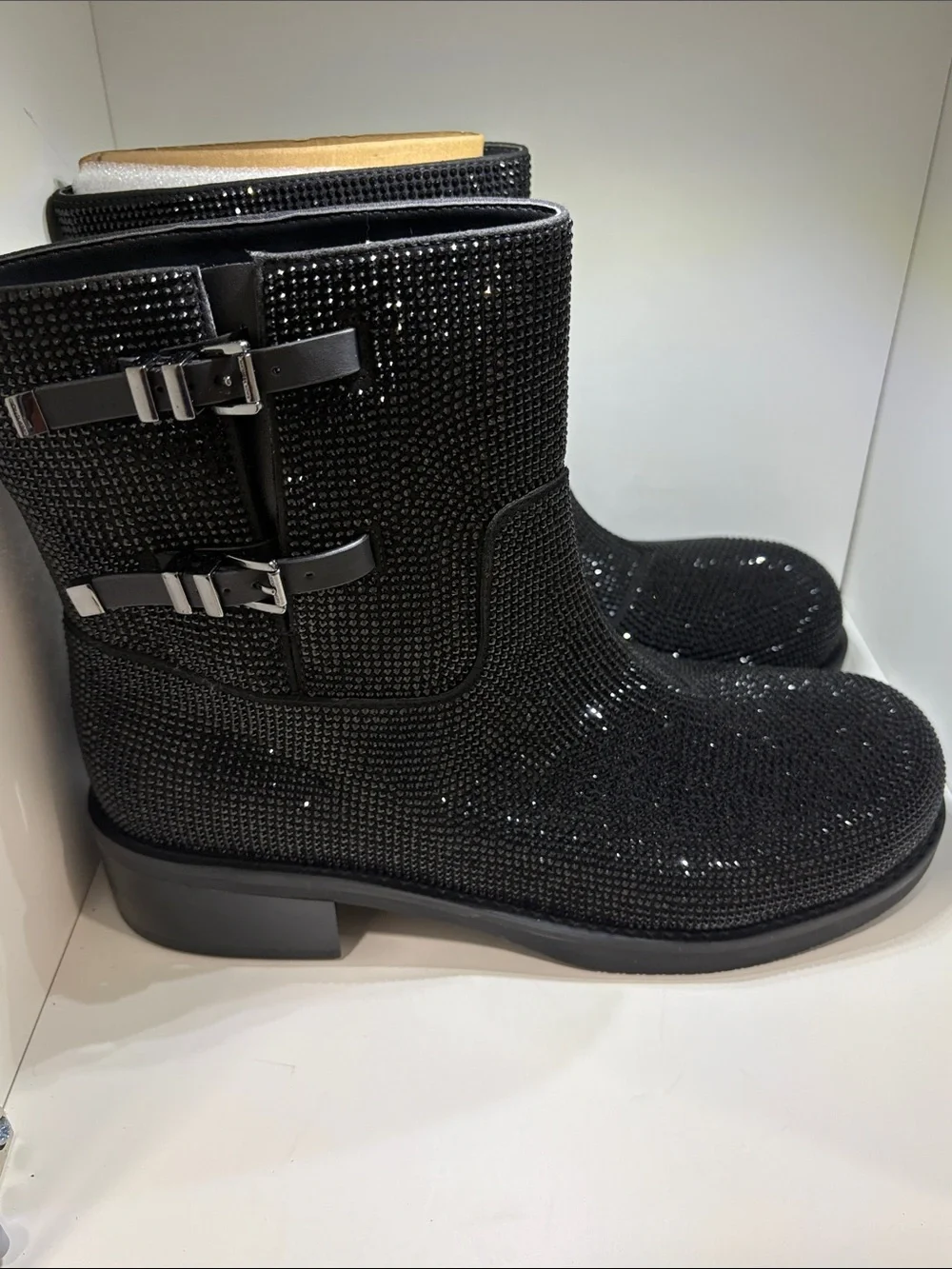 Michael Kors Darlington flat Black bootie with hot fixed stones